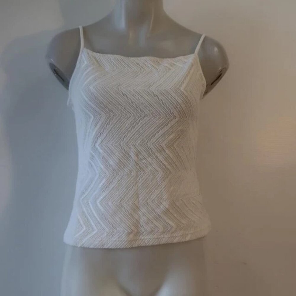 Womens Anne Fontaine White Crochet Knit Tank Top 3 US/M